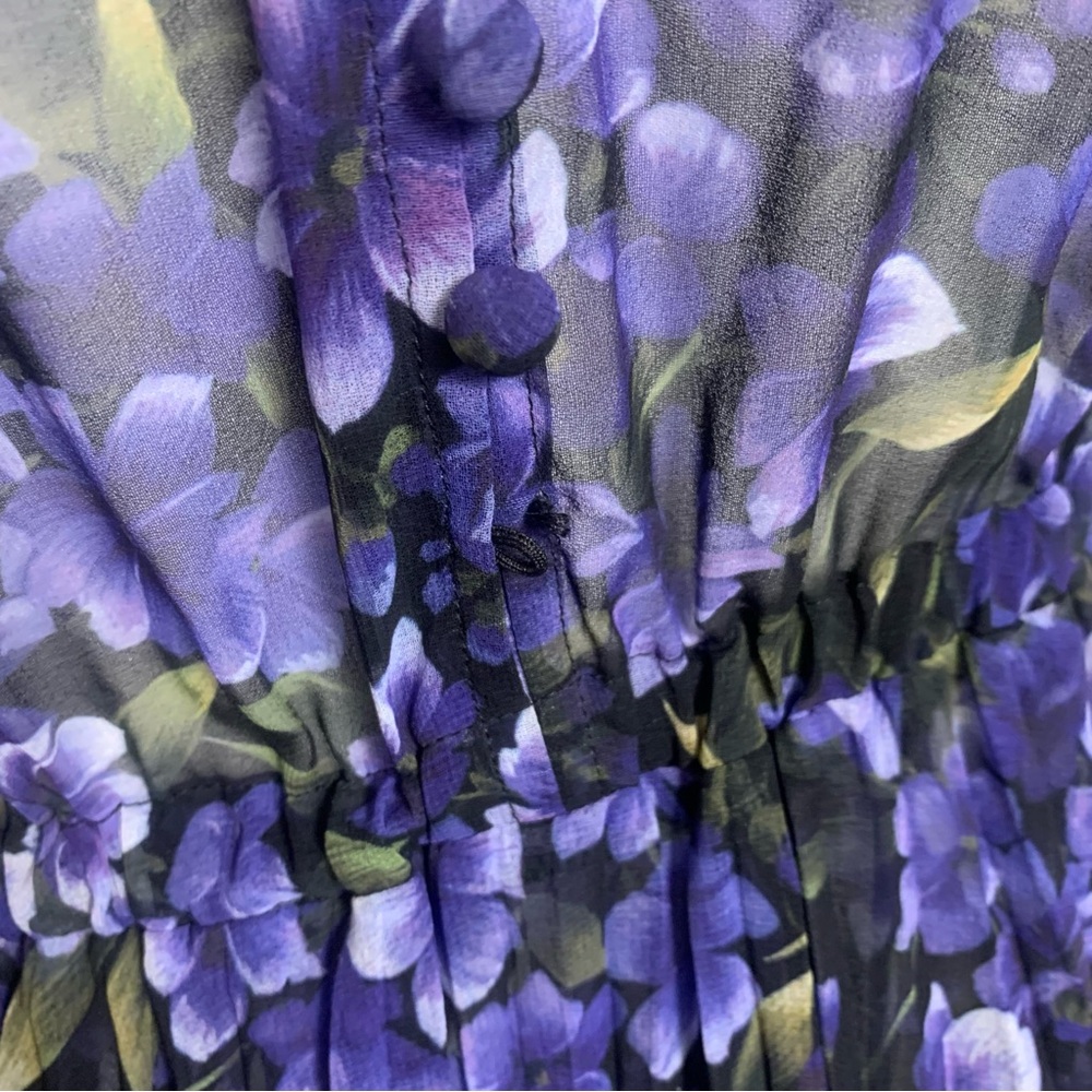 The Kooples Hortensia Floral Chiffon Pleated Maxi Dress - Picture 6 of 13